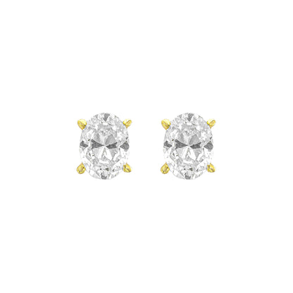 1.25 Carat D-Color Oval Earrings
