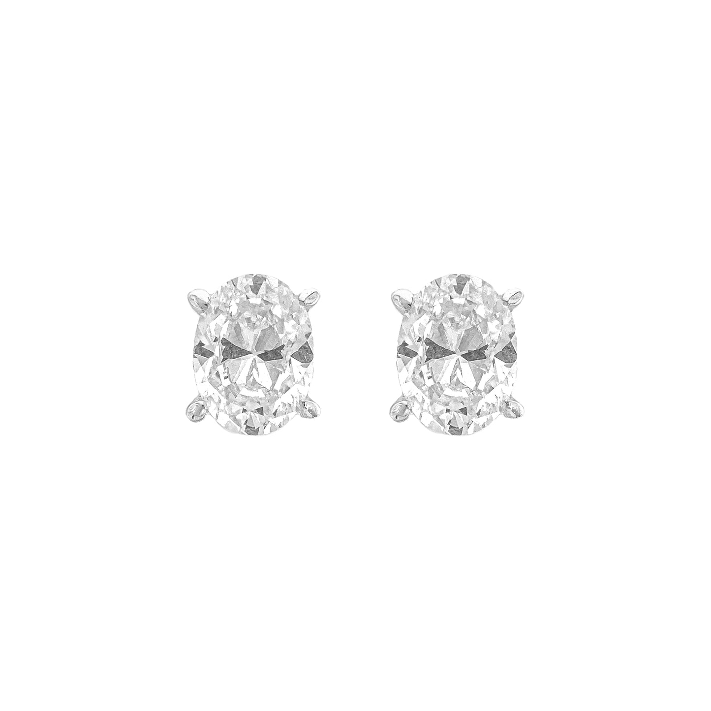1.25 Carat D-Color Oval Earrings