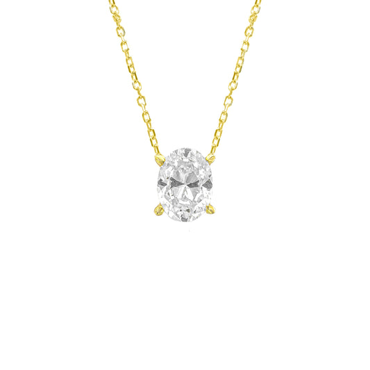 1.25 Carat D-Color Oval Necklace