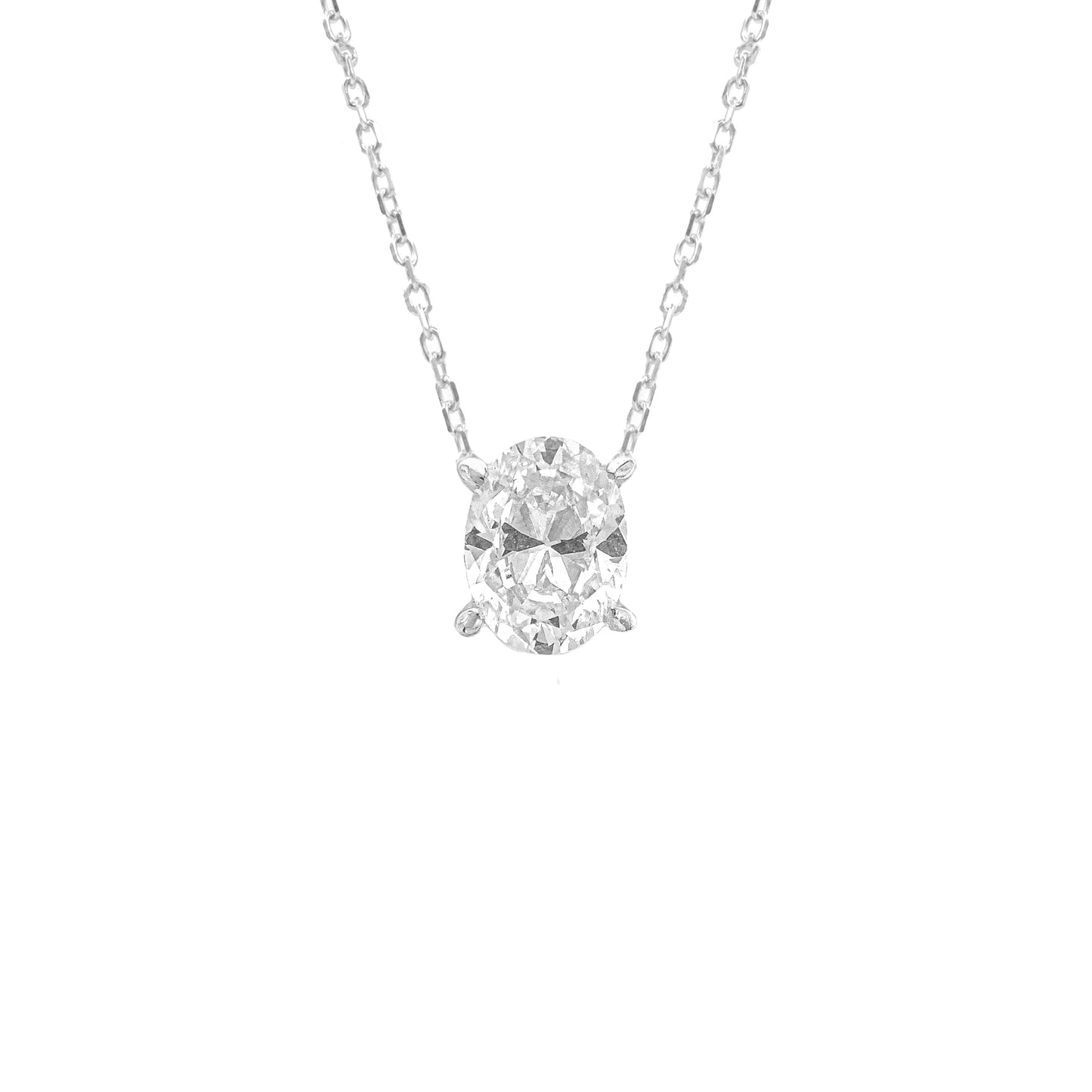 1.25 Carat D-Color Oval Necklace