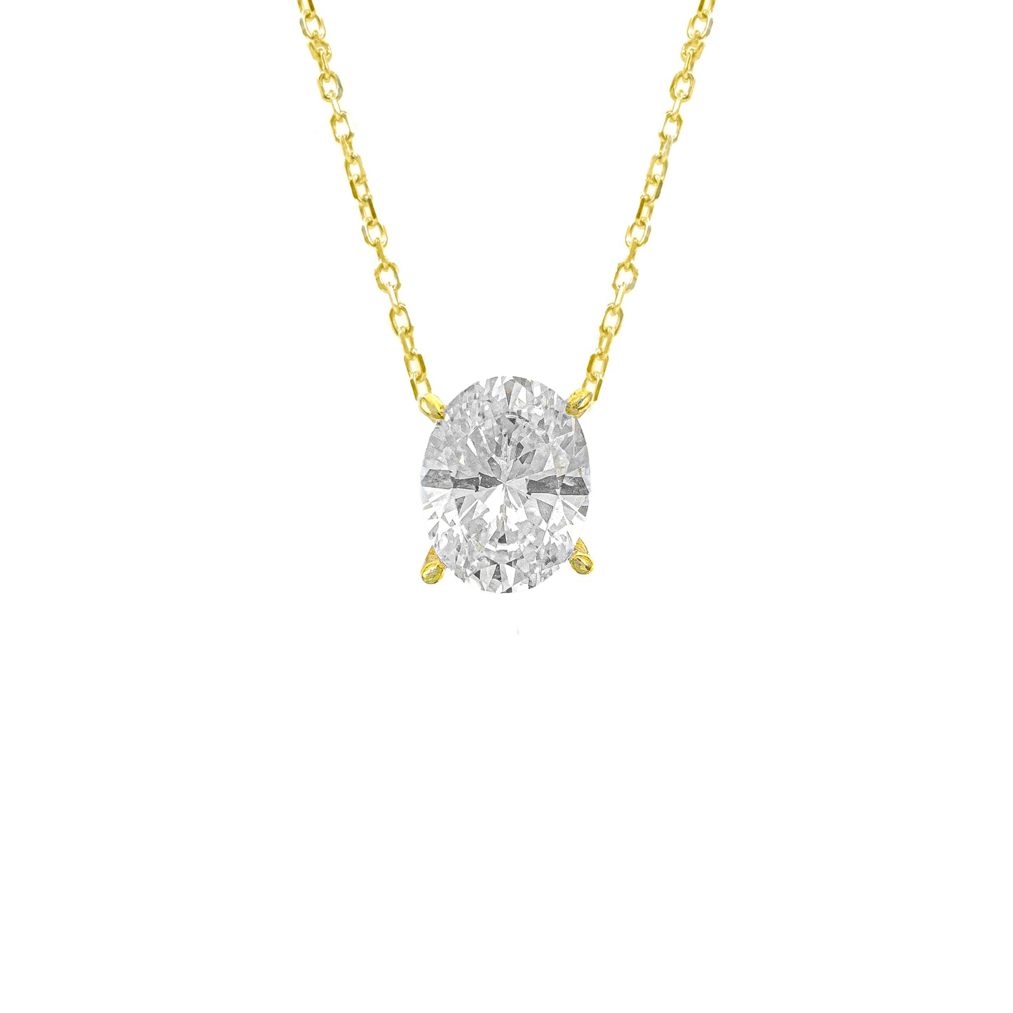 1.75 Carat D-Color Oval Necklace