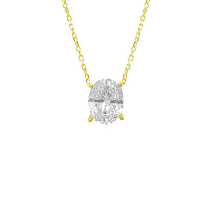 1.75 Carat D-Color Oval Necklace