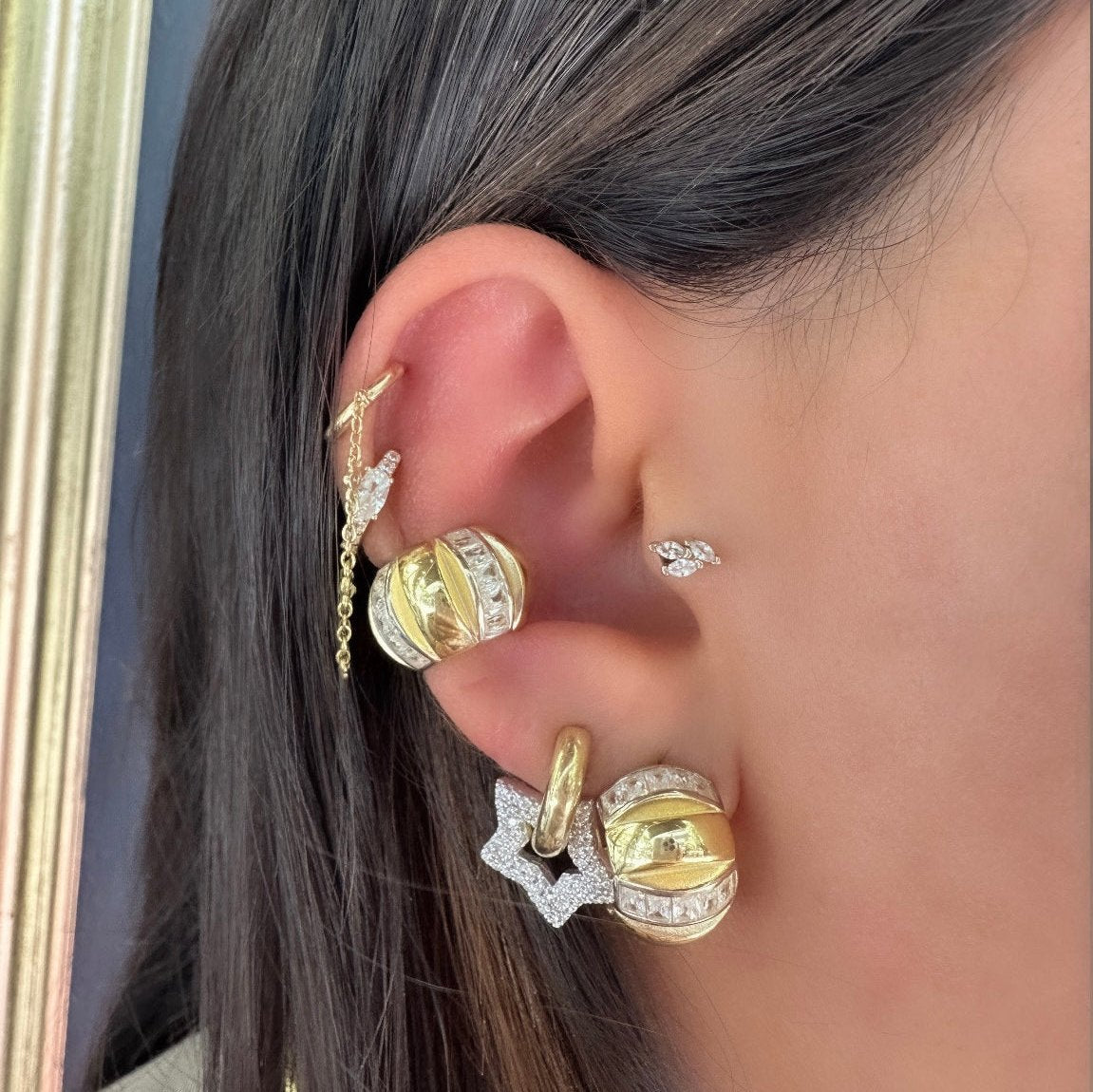 Domed Stone Cartilage Earring