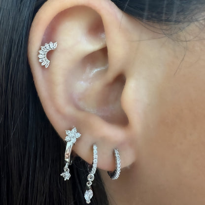 Smallest Size Stone Hoop Earrings