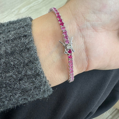 Pink Tone Tennis Bracelet