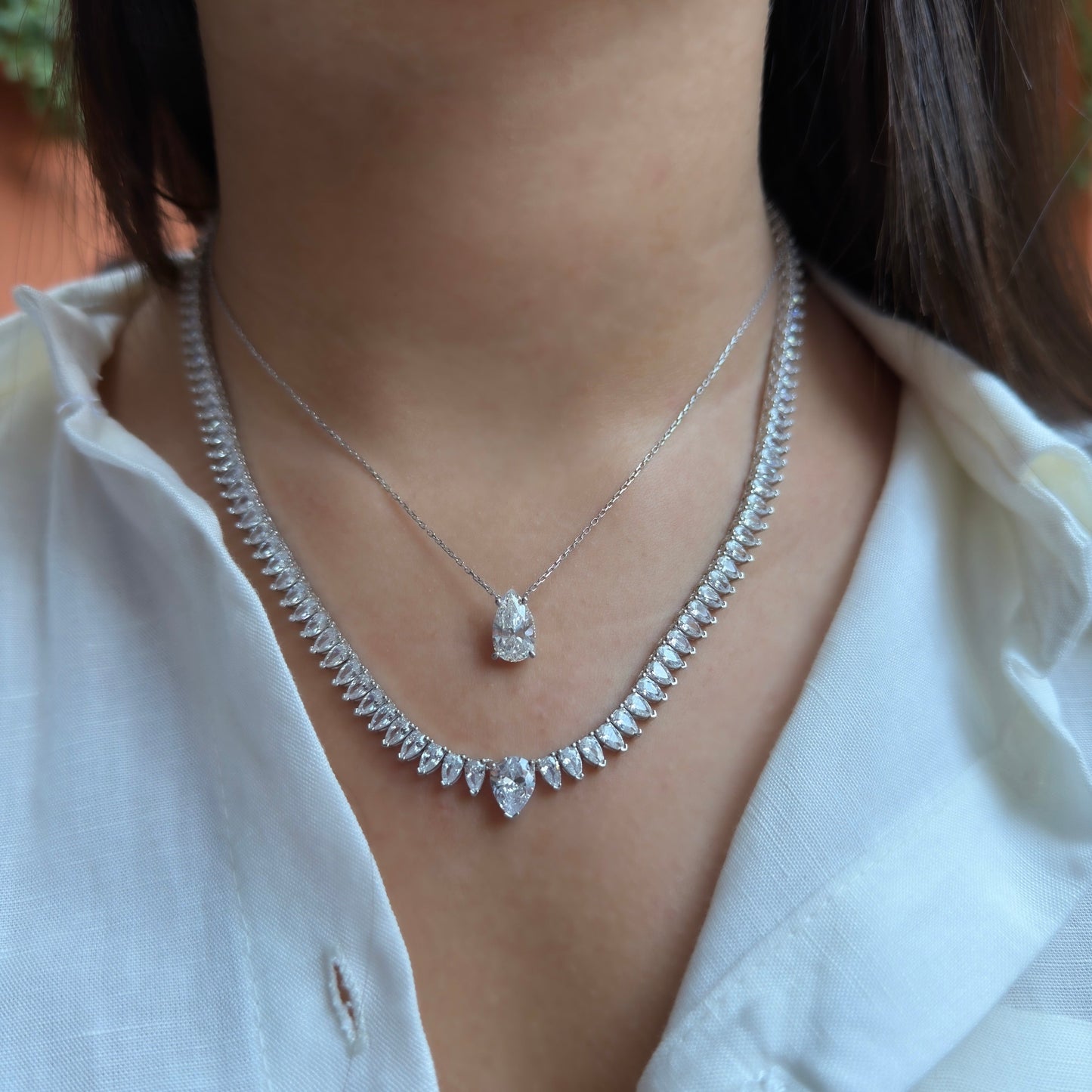 Teardrop Stone Waterway Necklace
