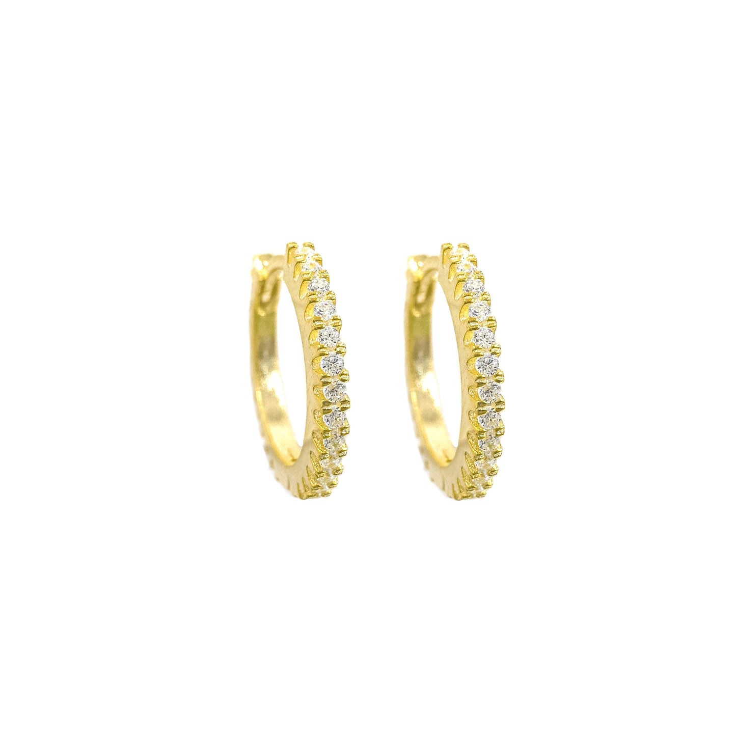 Small Size Stone Hoop Earrings