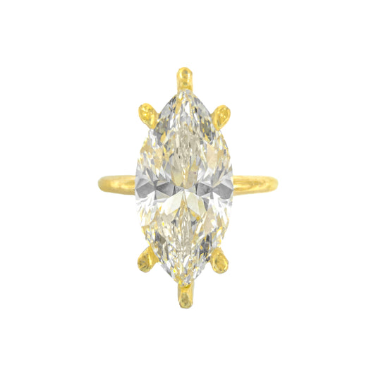 G-Color Stone Setting Long Marquise Solitaire Ring
