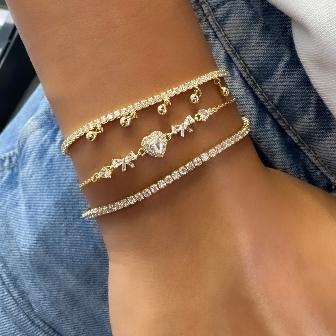 Heart and Bow Bracelet