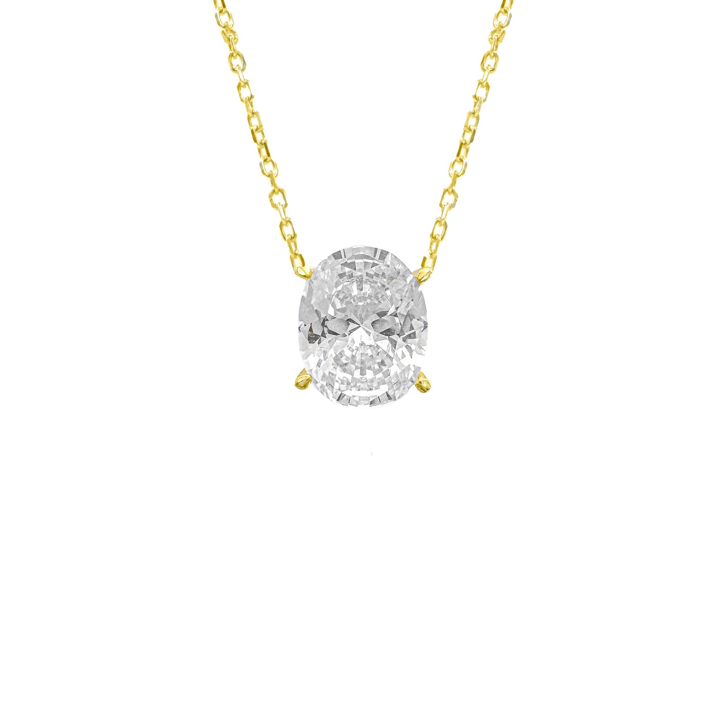 Three Carat D-Color Oval Necklace