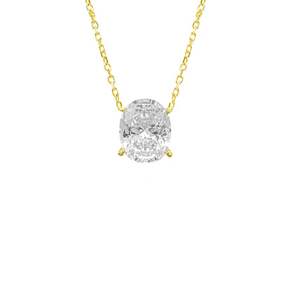 Three Carat D-Color Oval Necklace
