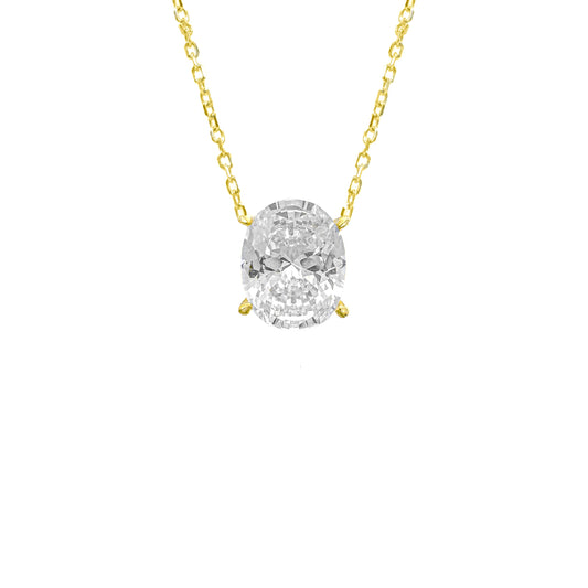 Three Carat D-Color Oval Necklace