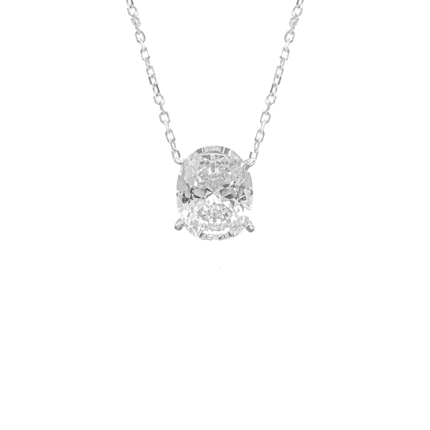 Three Carat D-Color Oval Necklace