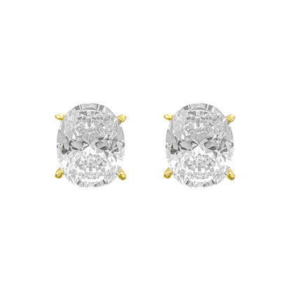 Three Carat D-Color Oval Earring