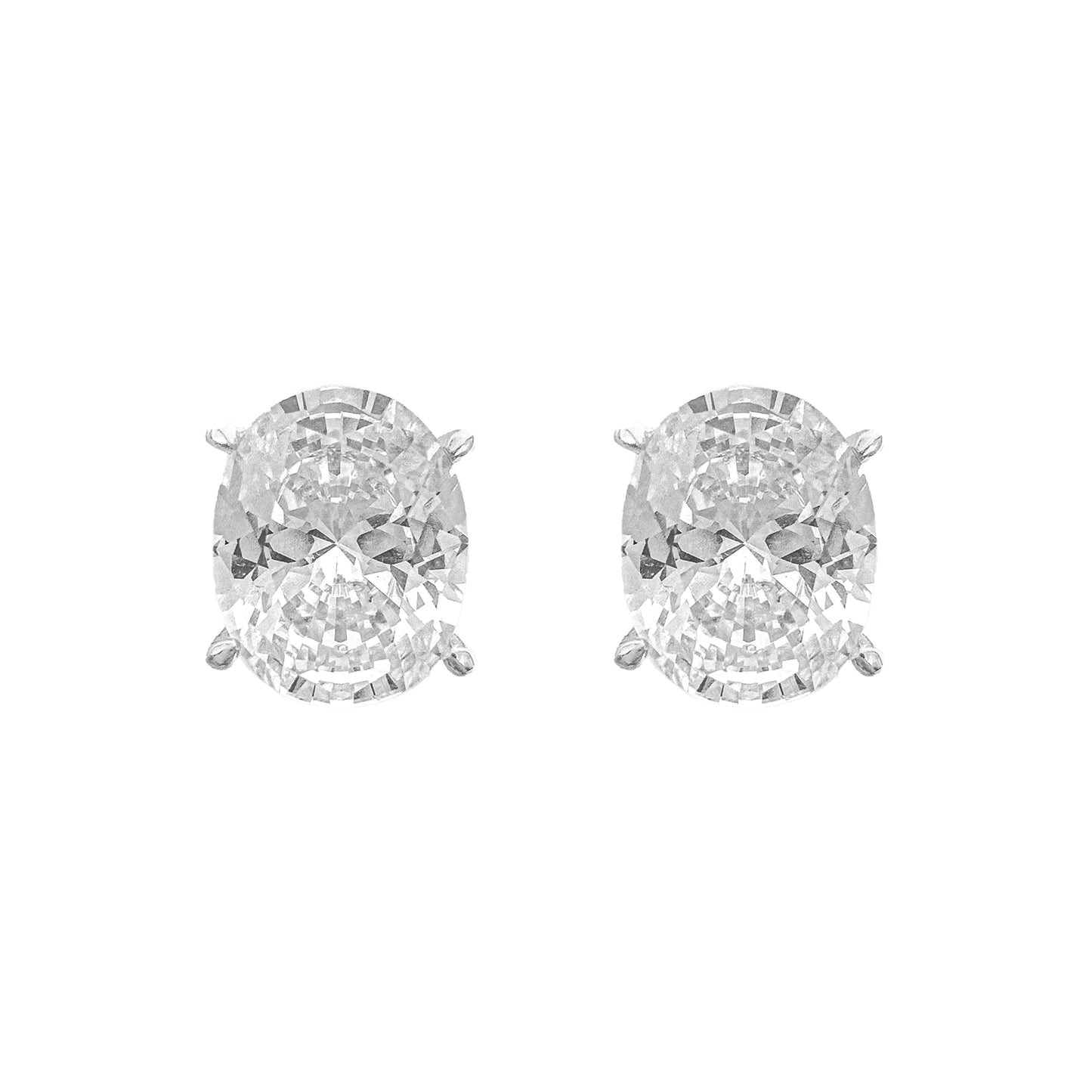 Three Carat D-Color Oval Earring