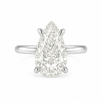 Stone Setting Teardrop G-Color Ring
