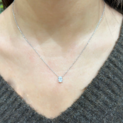 One Carat Moissanite Oval Necklace