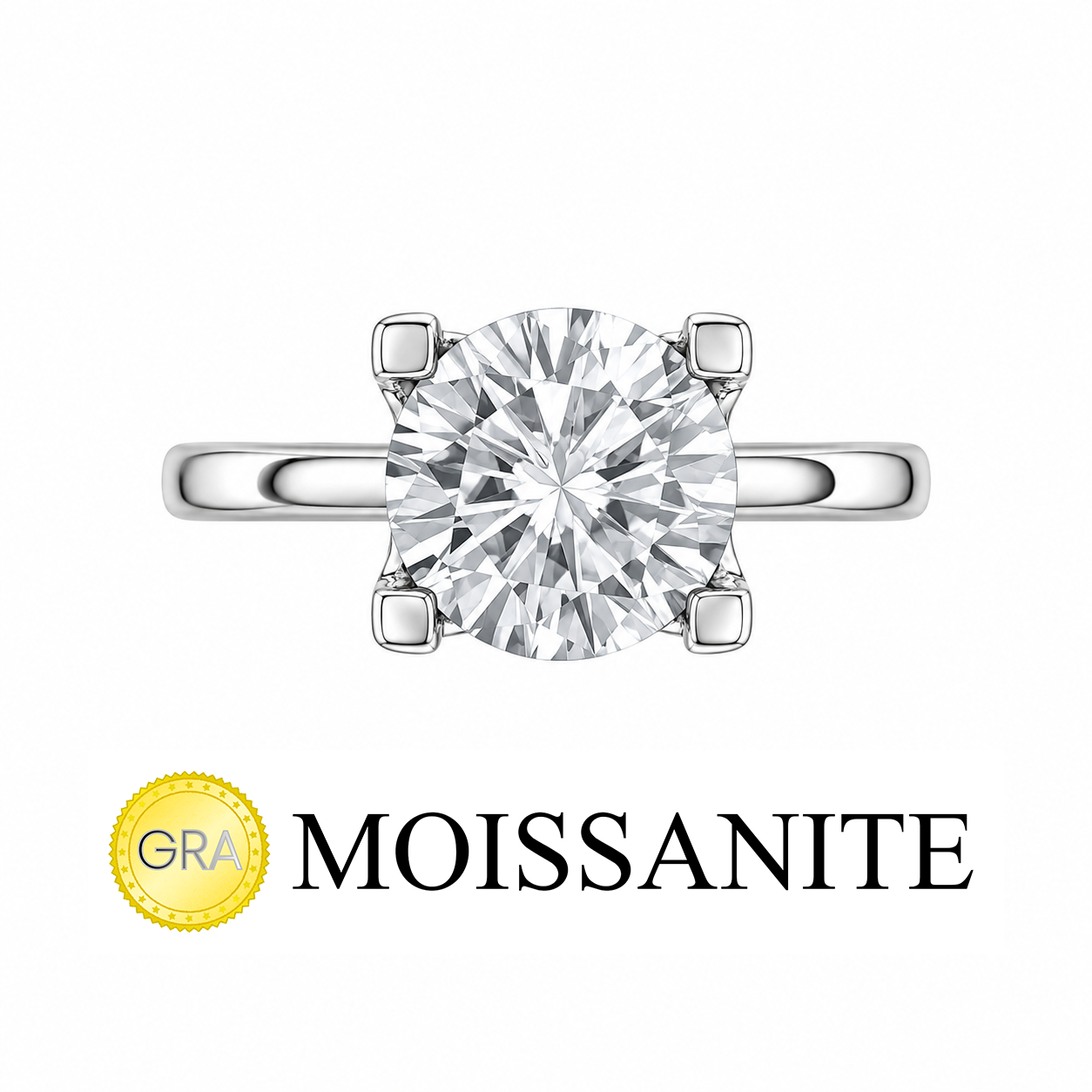 Designer Moissanite Solitaire Ring