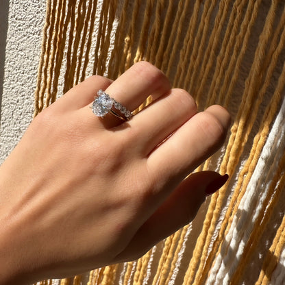 Three Carat Moissanite Oval Ring
