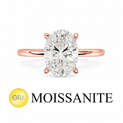 One Carat Moissanite Oval Ring
