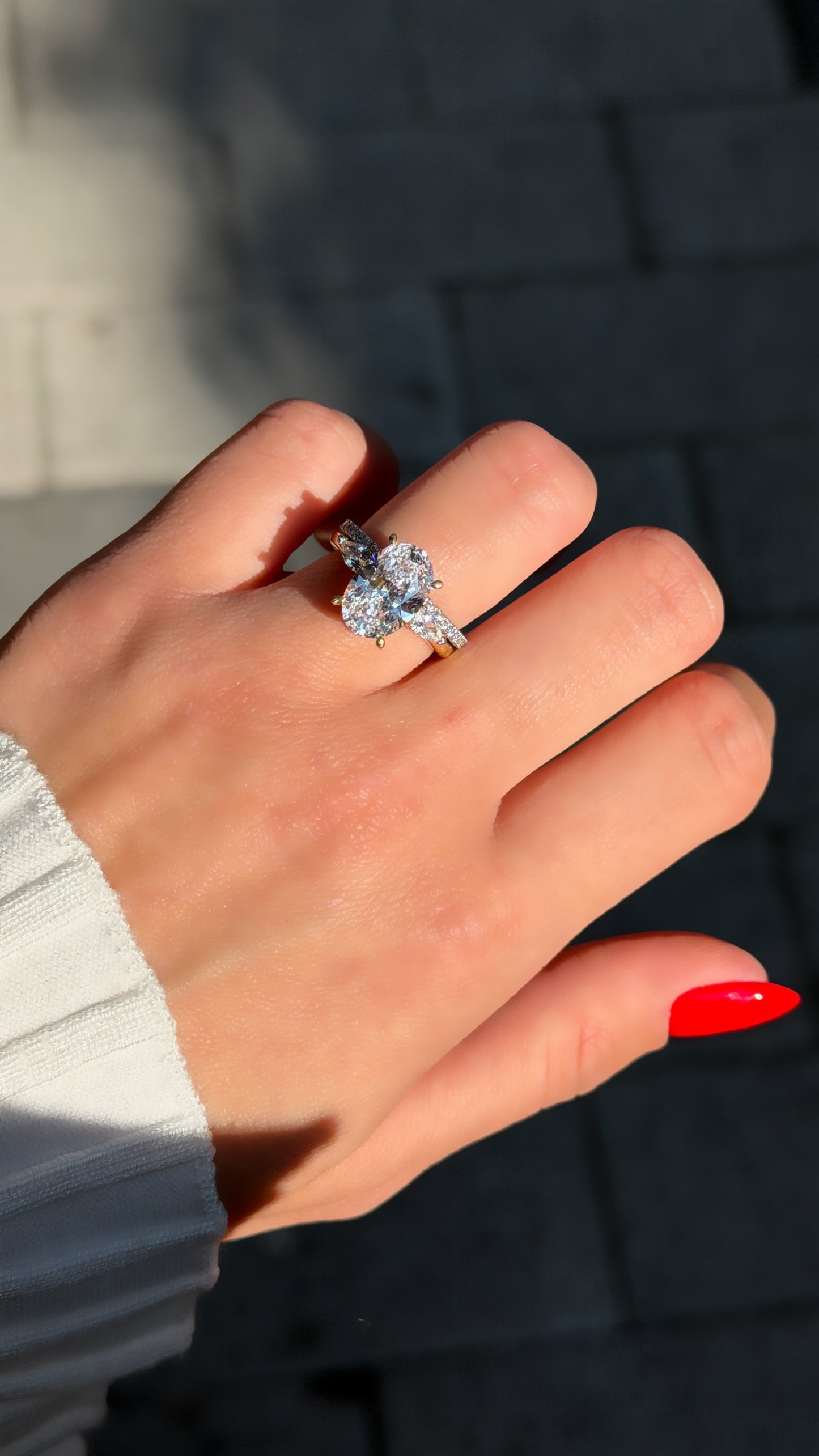 Pear Stone Stacking Ring