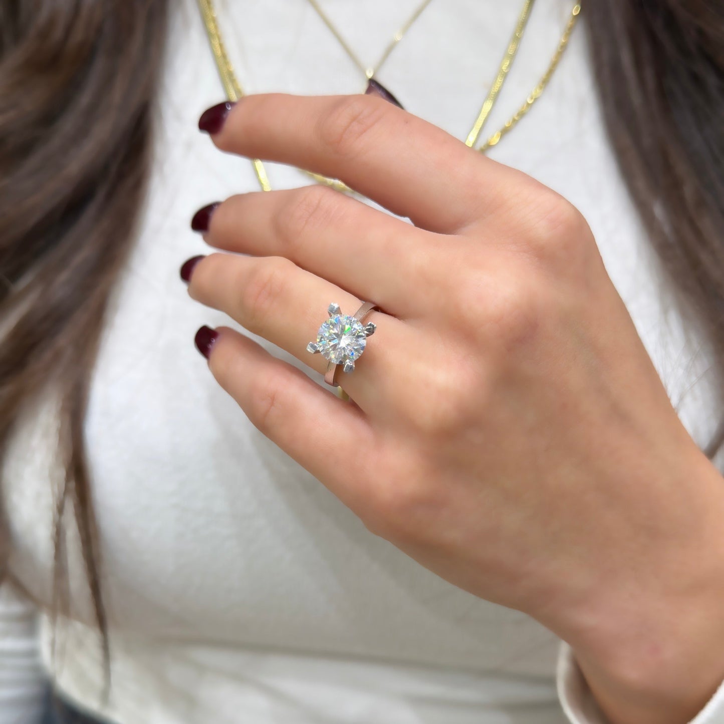 Three Carat Moissanite Solitaire Ring