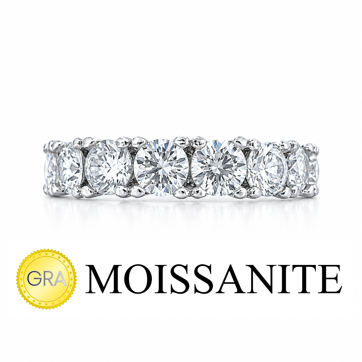 Medium Size Moissanite Eternity Ring