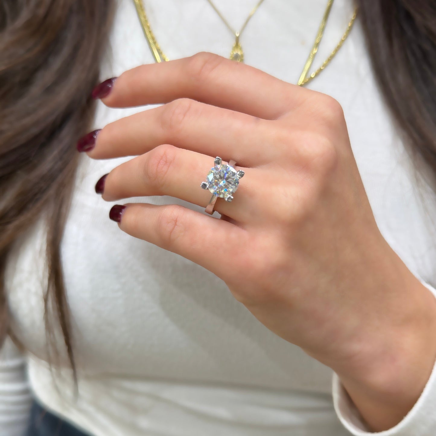 Four Carat Moissanite Five-Stone Ring