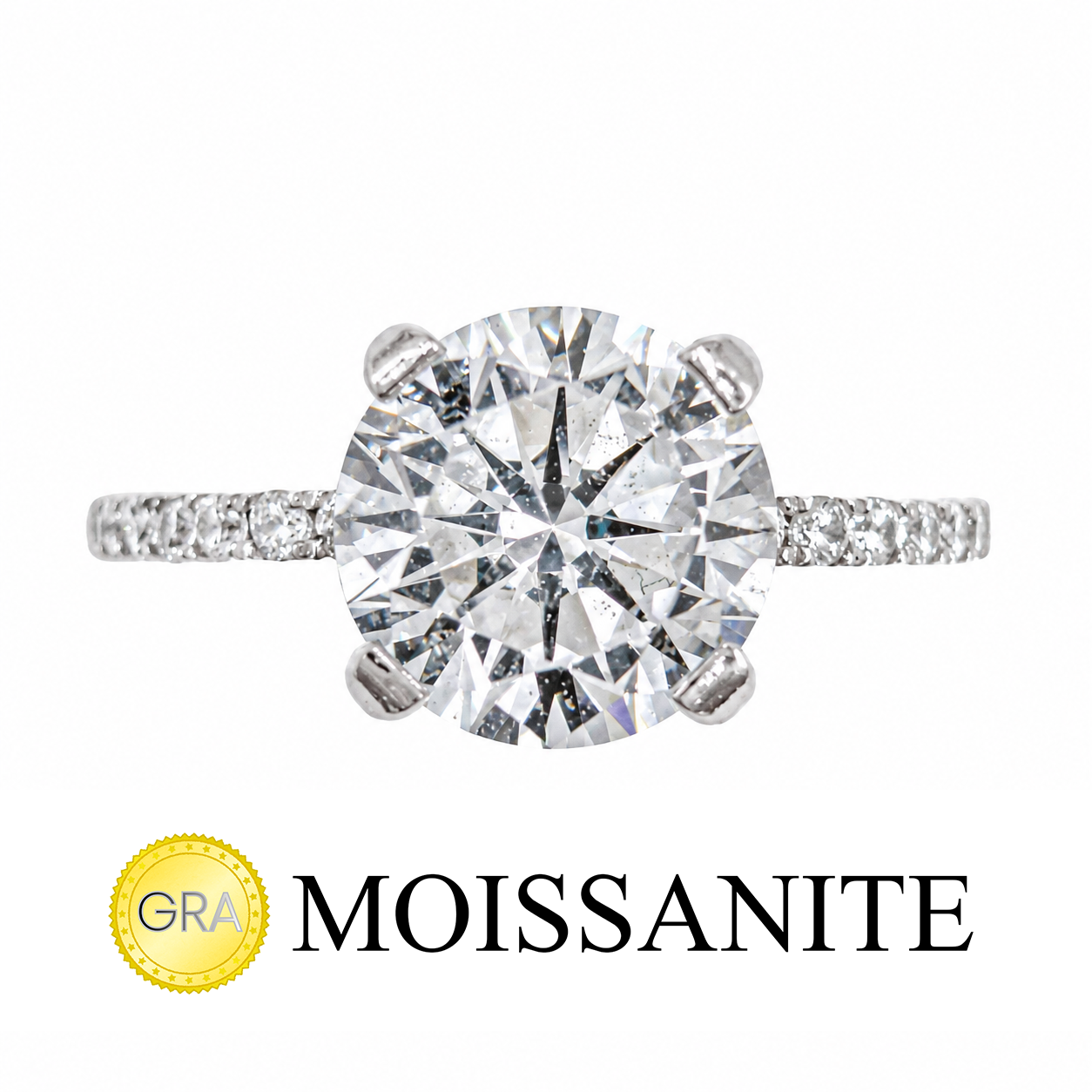 One Carat Moissanite Designer Solitaire Ring