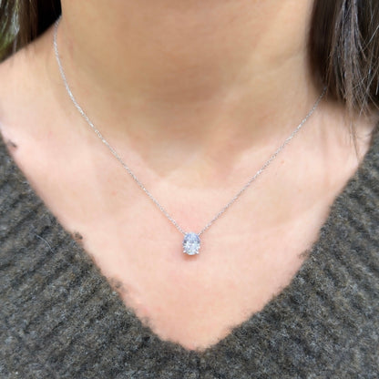 Two Carat Moissanite Oval Necklace