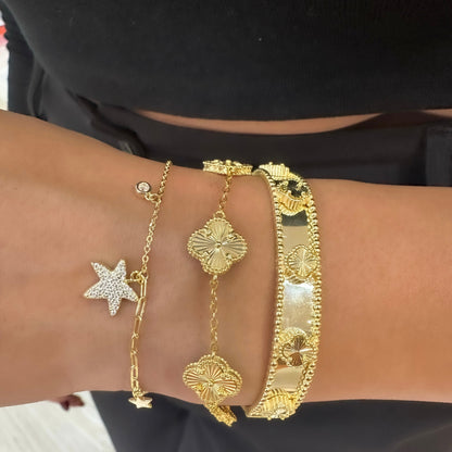 Stone Paperclip Star Bracelet