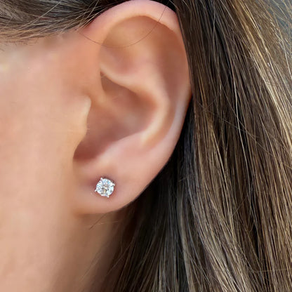 Medium Size Moissanite Solitaire Earring