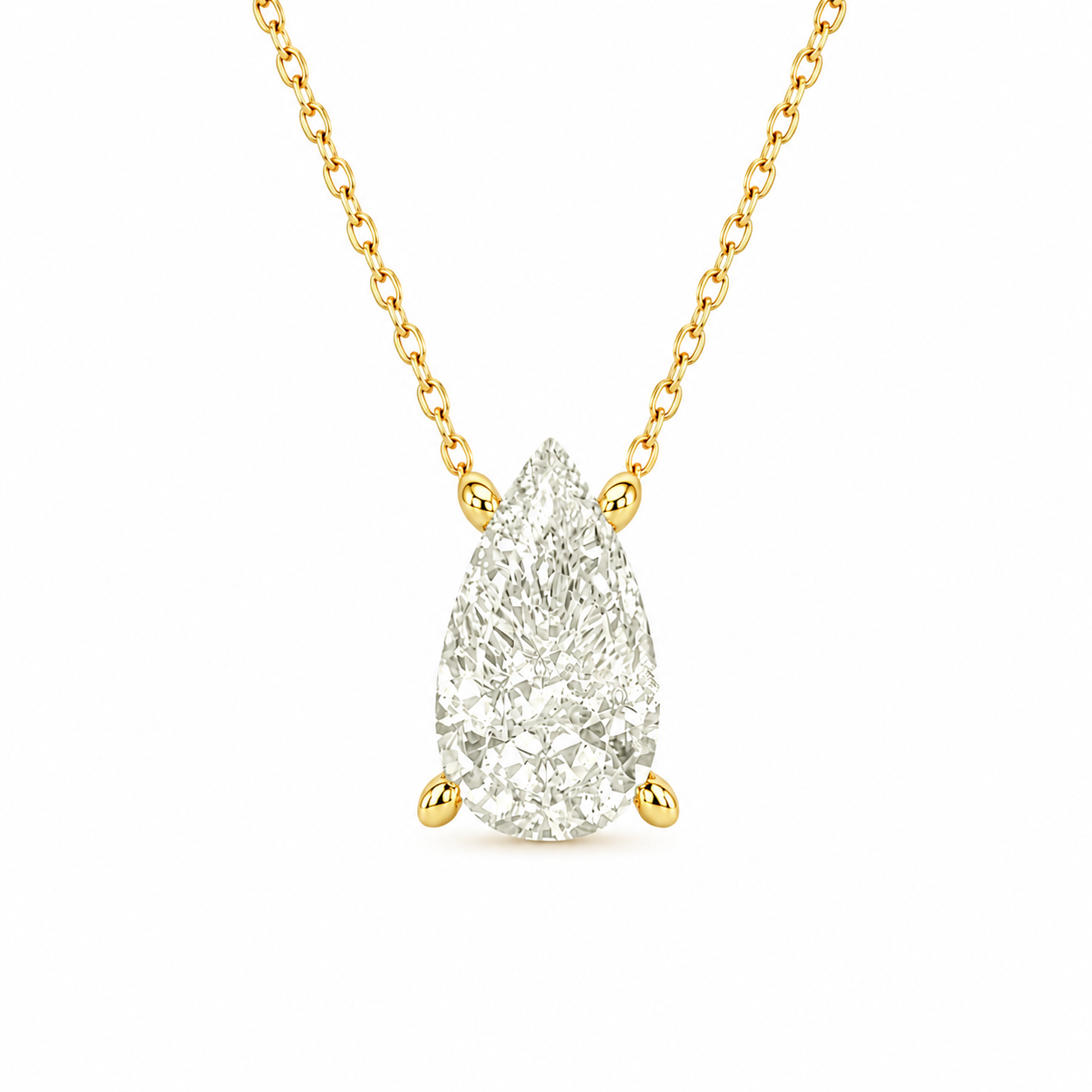 G-Color Drop Necklace with Stone Setting