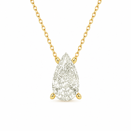G-Color Drop Necklace with Stone Setting
