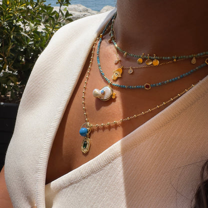 Evil Eye Detailed Hand Necklace