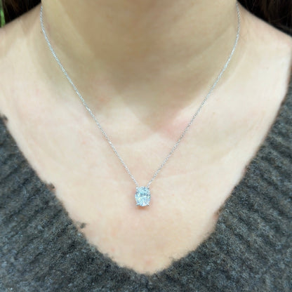 Three Carat Moissanite Oval Necklace