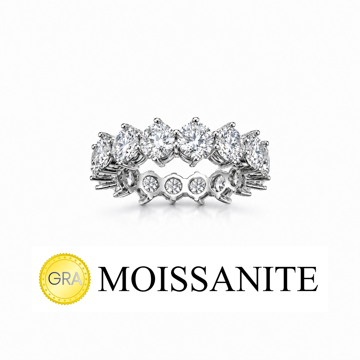 Moissanite Prong Full Circle Ring