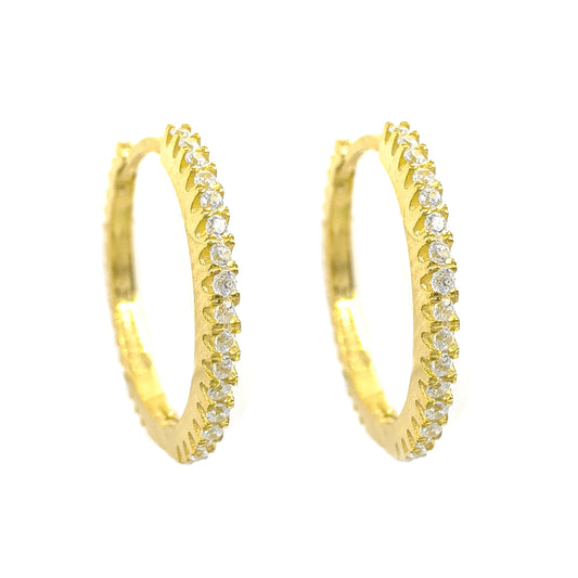 Largest Size Stone Hoop Earrings