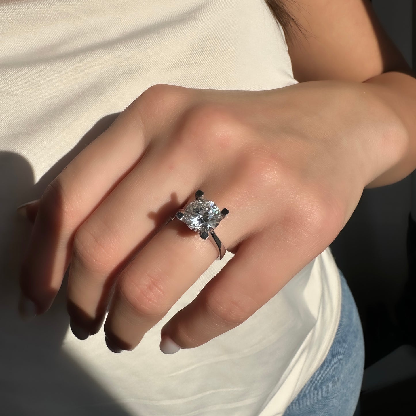 Two Carat Moissanite Solitaire Ring