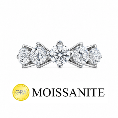 Three Carat Moissanite Five-Stone Ring