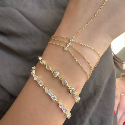 Drop Round Stone Bracelet