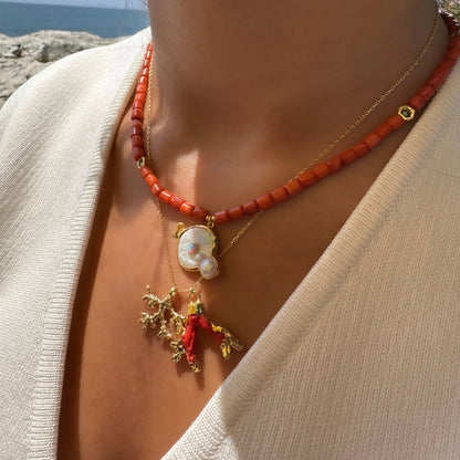 Pearl Coral Natural Stone Necklace