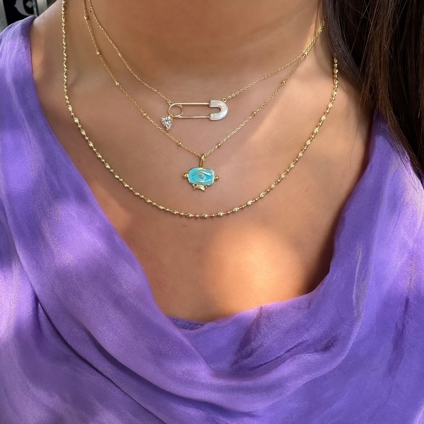 Paperclip Mother of Pearl Necklace