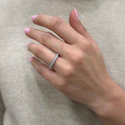 Moissanite Circle Ring with Small Stone