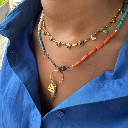 Colorful Stone Shaped Design Necklace