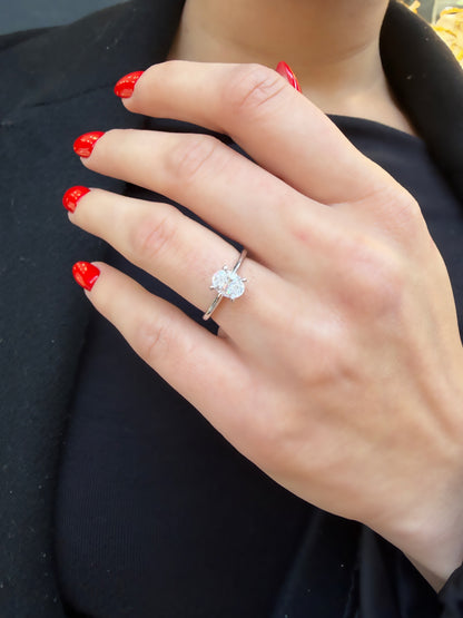 One Carat Moissanite Oval Ring