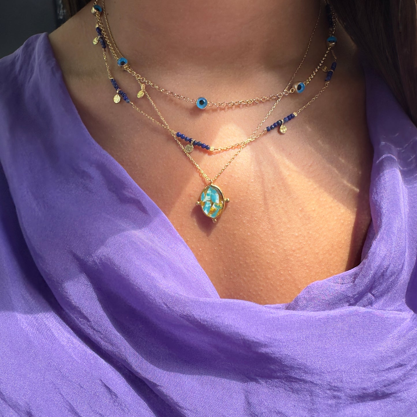 Turquoise Apalite Stone Necklace