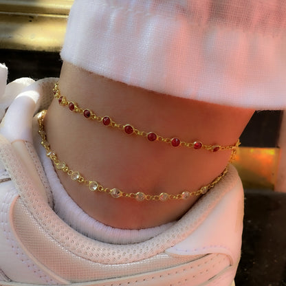 Fuchsia Stone Anklet