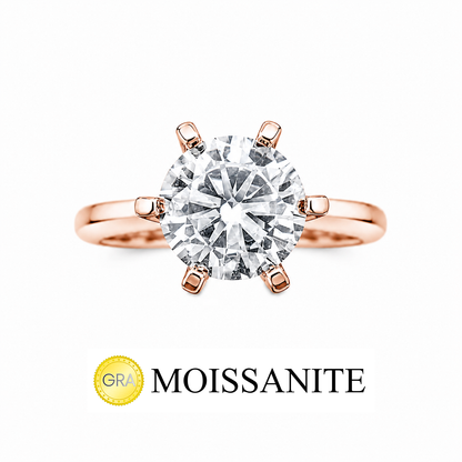 Two Carat Six Prong Moissanite Solitaire Ring