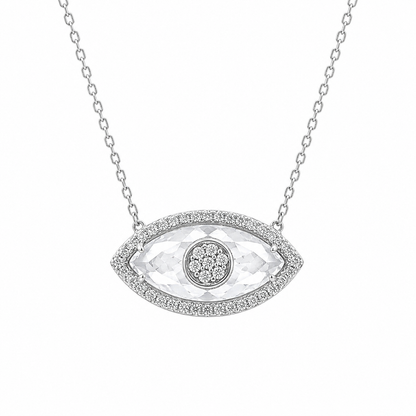 White Glass Eye Necklace